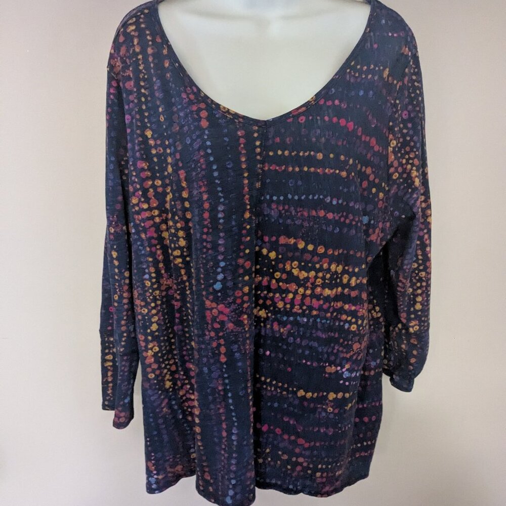 Escape By Habitat Multi Color Women's Tunic 3/4 Sleeve Top Size XL